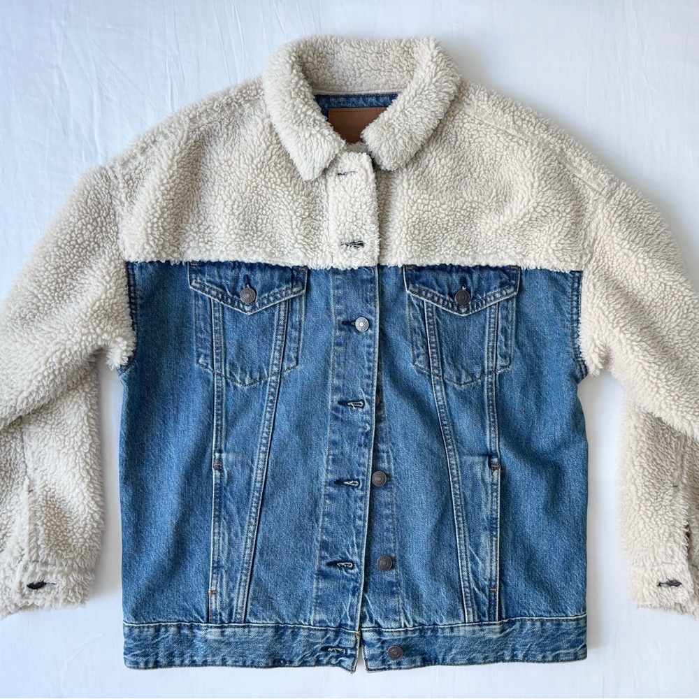 American Eagle Sherpa Denim Jacket XS